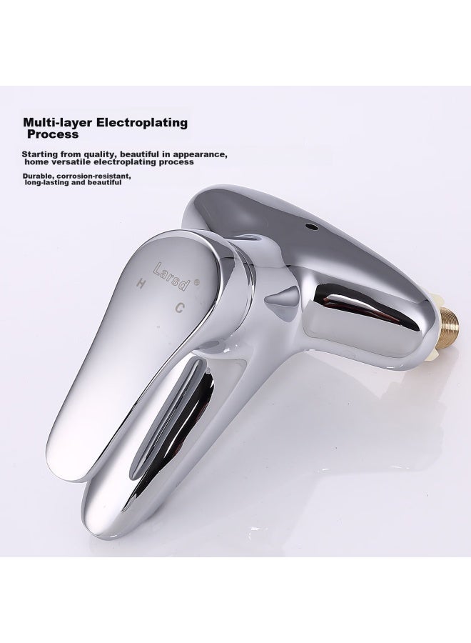 Larsd Double-hole Basin Faucet, Copper Body, Hot And Cold Face Basin, Washbasin, Bathroom Sink Faucet Ld - Image 4