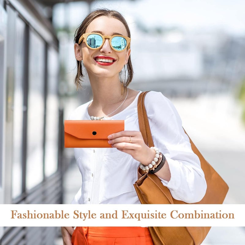 Kacctyen 12 Pcs Leather Cash Envelope Wallet Cash Wallet Envelope PU Leather Retro colored Money Pouch Bag Reusable Check Budget Money Purse for Women Saving Bill Planner Receipts Waterproof Holder - Image 4