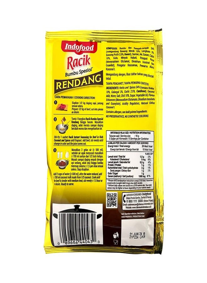 Indofood Rendang - Beef in Chili & Coconut Seasoning, 50 Gram (Pack of 4) - Image 2