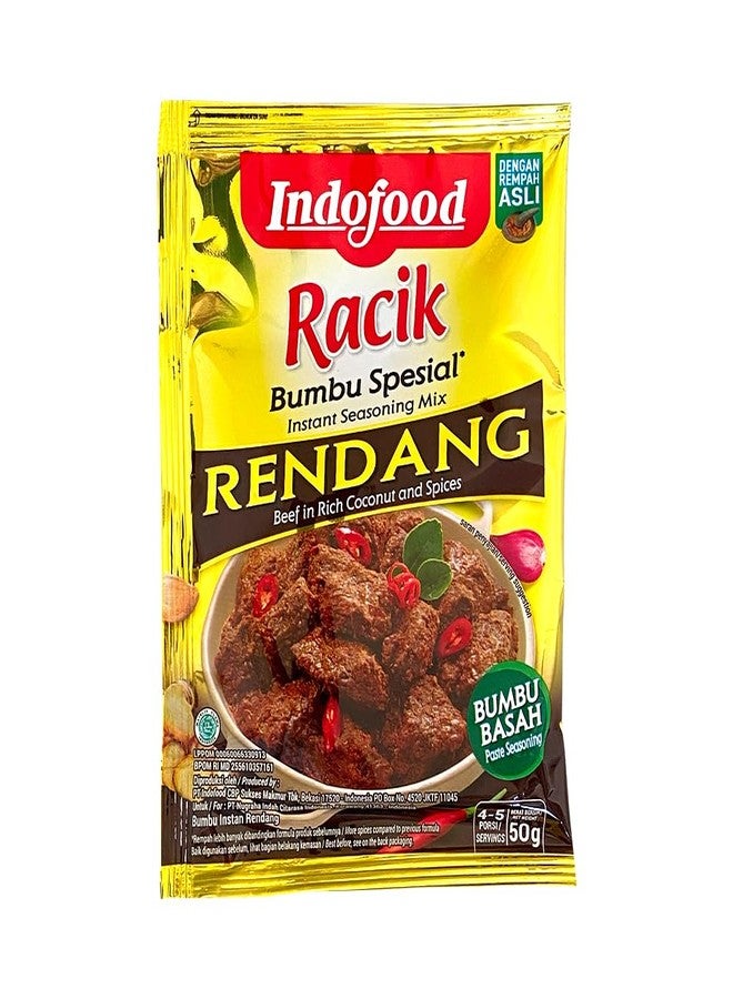 Indofood Rendang - Beef in Chili & Coconut Seasoning, 50 Gram (Pack of 4) - Image 1