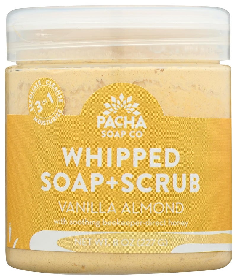 Pacha Soap Co PACHA SOAP Vanilla Almond Whipped Soap Scrub 8 OZ - Image 1