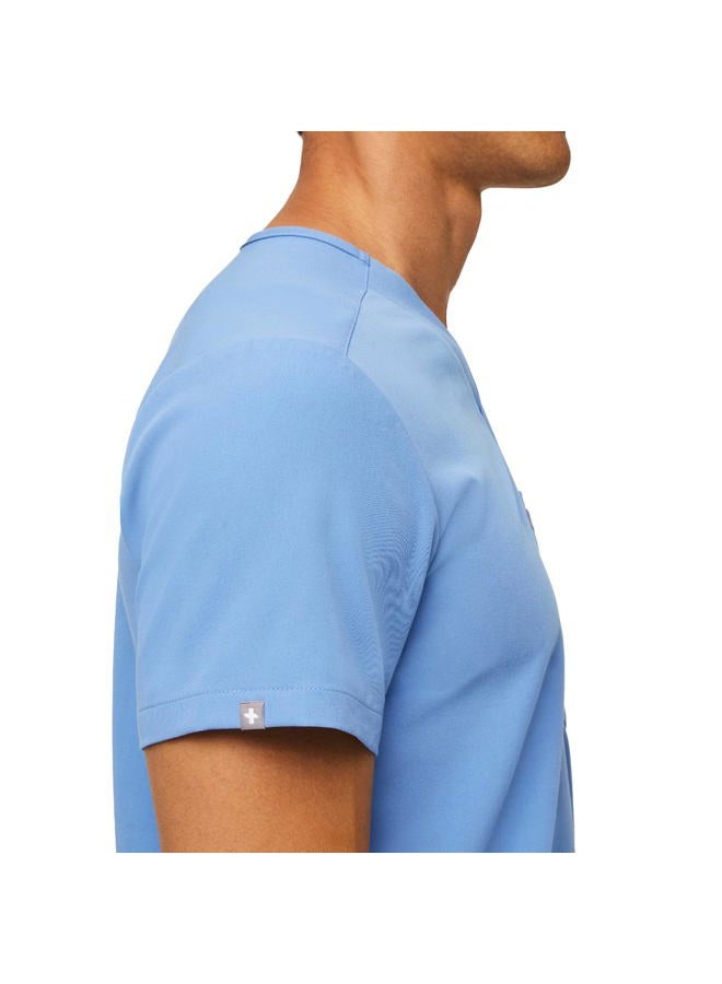 FIGS Leon Three-Pocket Scrub Top for Men - Ceil Blue, M - Image 2