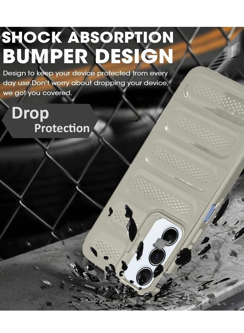 Techie حافظة أنيقة من TPU مضادة للحرارة مع حامل كاميرا خلفي لجهاز سامسونج جالاكسي A25 - رمادي - Image 5