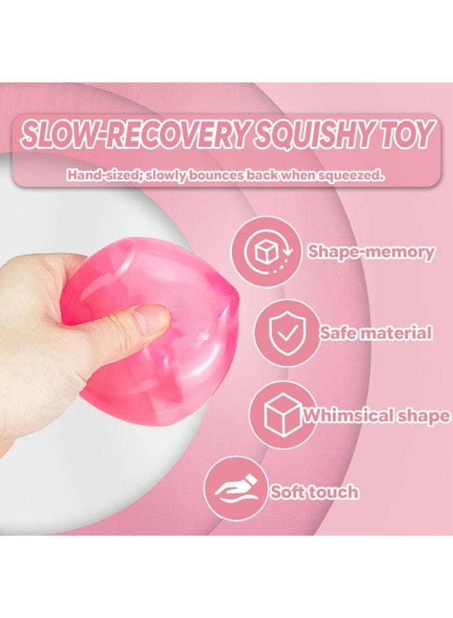squishy Jiezipaeasy Ice Cube Stress Ball 5cm（1.98"）, Squishy Fidget Toy for Adults & Kids, Soft Sensory Squeeze Toy for Stress & Anxiety Relief, Blue Stretchy Desk Toy, Durable Non-Sticky Design (Pink) - Image 5
