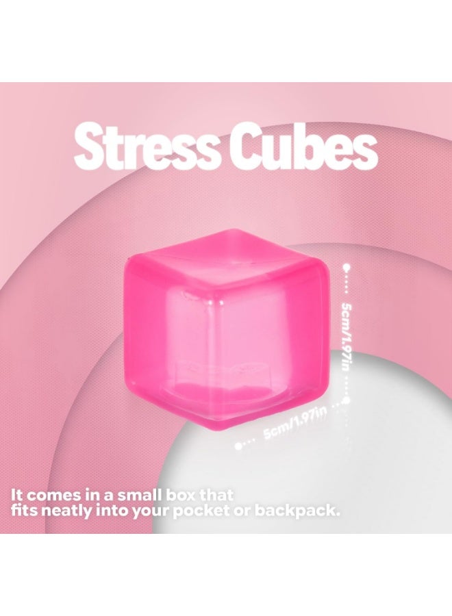squishy Jiezipaeasy Ice Cube Stress Ball 5cm（1.98"）, Squishy Fidget Toy for Adults & Kids, Soft Sensory Squeeze Toy for Stress & Anxiety Relief, Blue Stretchy Desk Toy, Durable Non-Sticky Design (Pink) - Image 2