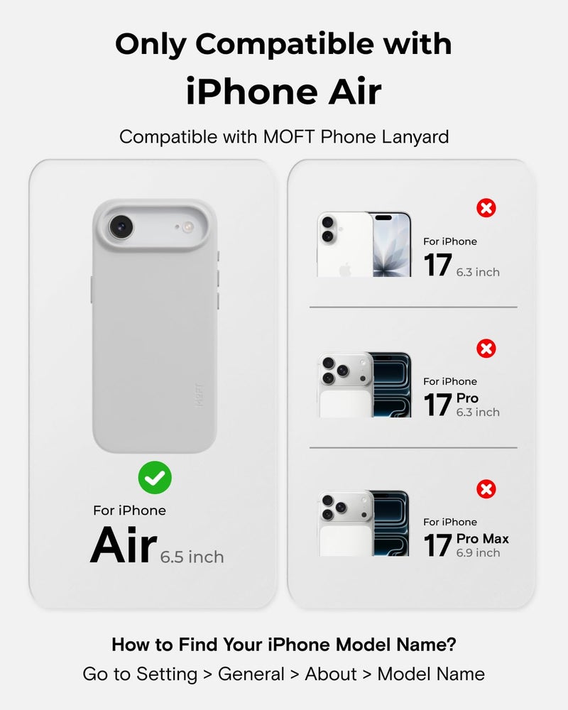 MOFT for iPhone Air Case- MOVAS Snap Case, MagSafe Compatible, Soft-Touch Vegan Leather, Classic Minimalist Design, Lightweight, Stain-Resistant & Camera Protection, Misty Cove - Image 2