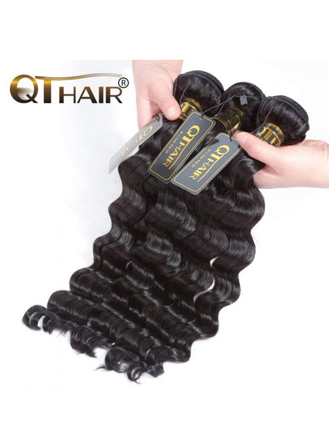 QTHAIR QTHAIR 14A Peruvian Virgin Hair Loose Wave 18 inch 100g 100% Unprocessed Loose Deep Wave Peruvian Human Hair Weave 1Bundle 100g Natural Color  - Image 1