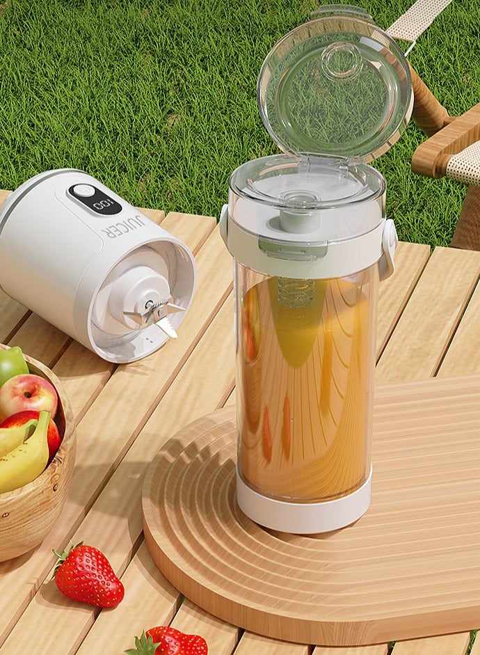 HUMJO On-the-Go Smoothie Blender Cup , One-Touch Portable & Leak-Proof Blender for Juice and Shakes, USB Rechargeable, 12 Blades, With Replacement Bottle Lid and Carry Strap - Image 3