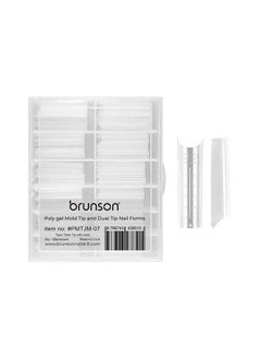 brunson Dual Nail Forms for Poly Extension Gel Pre-shaped False Tips with Scale 120pcs Manicure Tool for Nail Extensions Mold Nail Tips Acrylic Nails False Nails Manicure Tool 