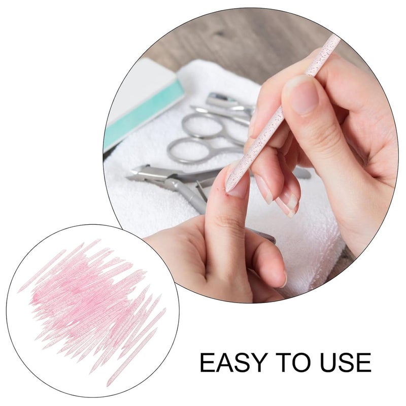 100pcs Disposable Double-ended Nail Art Cuticle Pusher Sticks 7.5cm Dead Skin Remover Tool for Manicure Pedicure Nail Cleaning and Grooming Supplies - Image 3