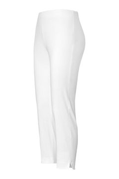 Tchibo Women Regular Fit Plain 7/8 Stretch Pants, White  - Image 3