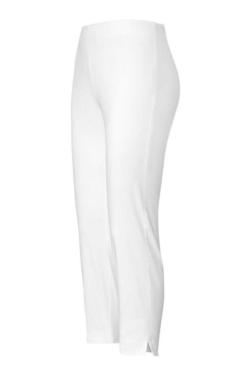 Tchibo Women Regular Fit Plain 7/8 Stretch Pants, White  - Image 3