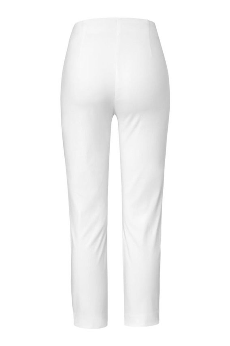 Tchibo Women Regular Fit Plain 7/8 Stretch Pants, White  - Image 4