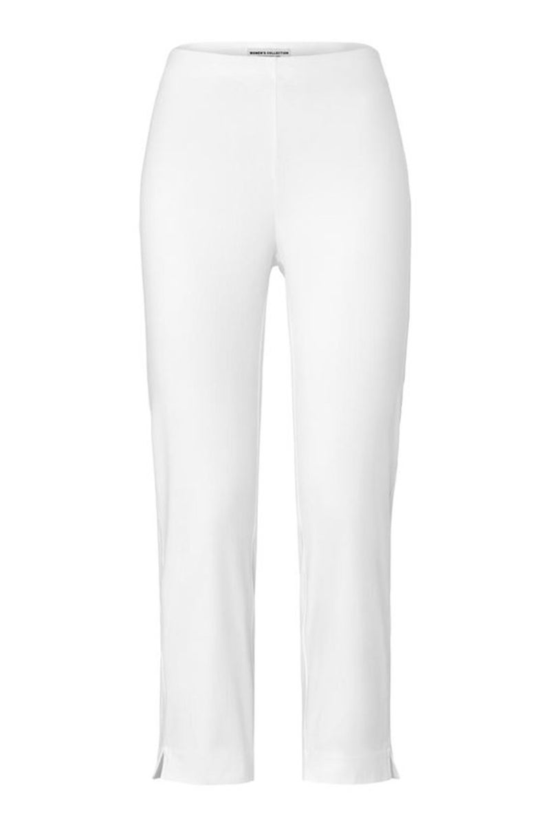 Tchibo Women Regular Fit Plain 7/8 Stretch Pants, White  - Image 2
