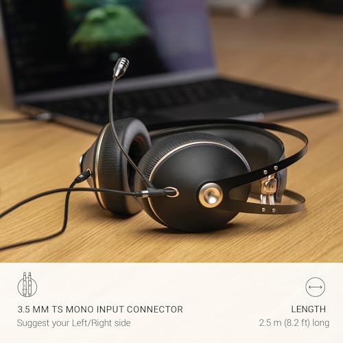MEZE AUDIO Boom Mic Omnidirectional Clear Audio PlugandPlay Boom Microphone for Gaming and Remote Work 35mm Male to Dual TS Mono 35mm Male Connector Plug Cable Length 250m82ft - Image 3