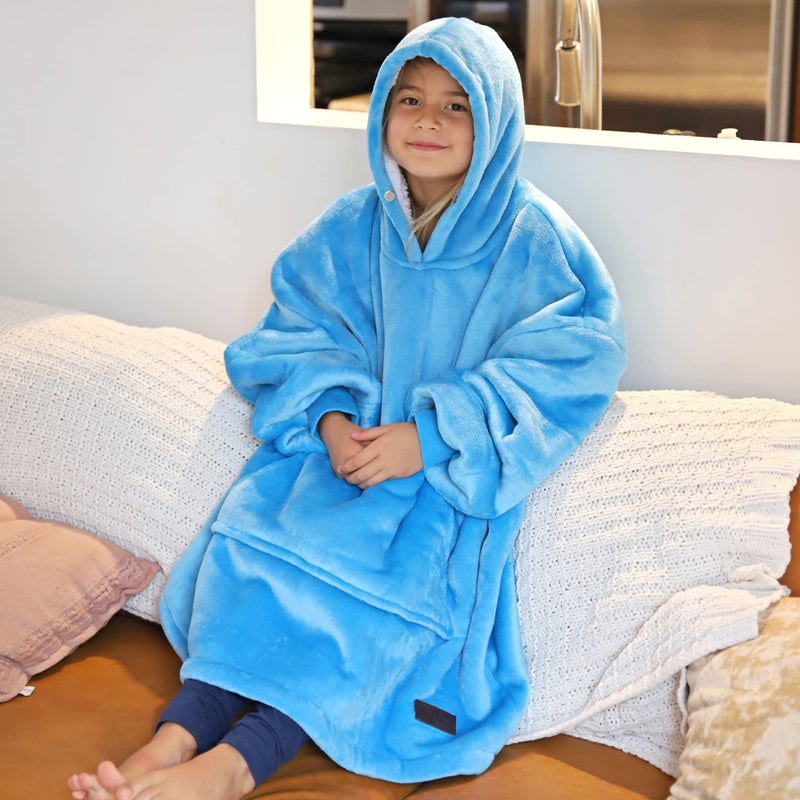 Catalonia Catalonia Blanket Hoodie for Kids  Oversized Wearable Sherpa Sweatshirt Pullover for 7-16 yr Teens Youth  Kids Gift Idea  - Image 2