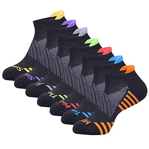 JOYNÉE Mens Ankle Athletic Socks Low Cut Week Socks for Sports Running 7 Pack,Black,Sock Size:10-13 - Image 1