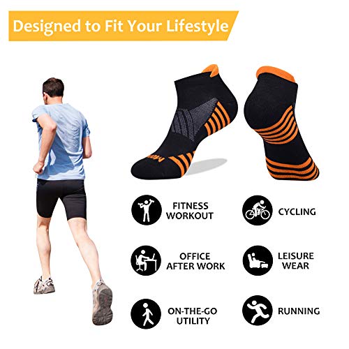 JOYNÉE Mens Ankle Athletic Socks Low Cut Week Socks for Sports Running 7 Pack,Black,Sock Size:10-13 - Image 5