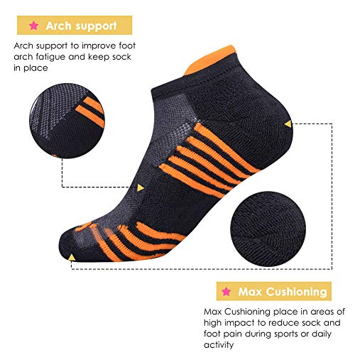 JOYNÉE Mens Ankle Athletic Socks Low Cut Week Socks for Sports Running 7 Pack,Black,Sock Size:10-13 - Image 3