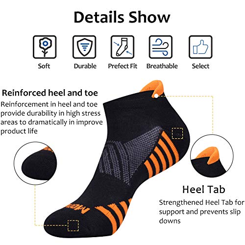 JOYNÉE Mens Ankle Athletic Socks Low Cut Week Socks for Sports Running 7 Pack,Black,Sock Size:10-13 - Image 2