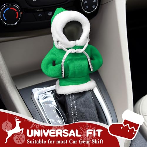 Kutyun Hoodie Car Gear Shift Cover, Christmas Car Decor Gear Shift Knob Cover for Manual/Automatic Shift Knob, Car Interior Accessories Universal Fit Hoodie Gear Shift Cover - Image 3