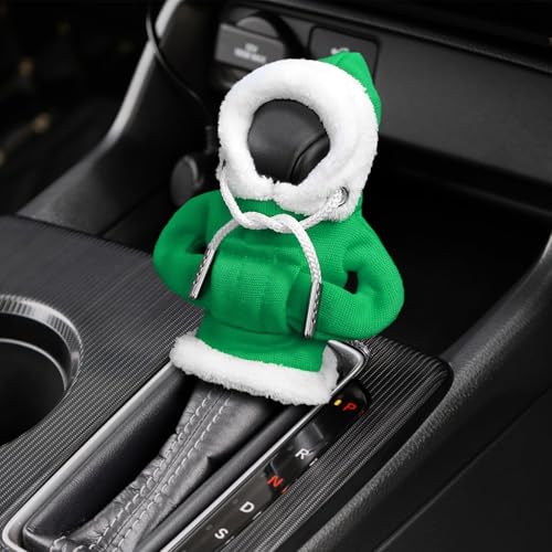 Kutyun Hoodie Car Gear Shift Cover, Christmas Car Decor Gear Shift Knob Cover for Manual/Automatic Shift Knob, Car Interior Accessories Universal Fit Hoodie Gear Shift Cover - Image 1