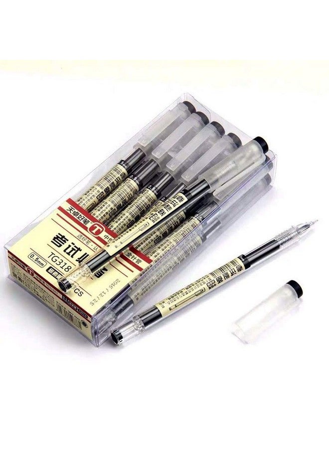 sencoo 12 Pack Black Gel Ink Pen Extra Fine Point Pens Ballpoint Pen 0.5Mm Black Office School Stationery Students Pens - Image 1