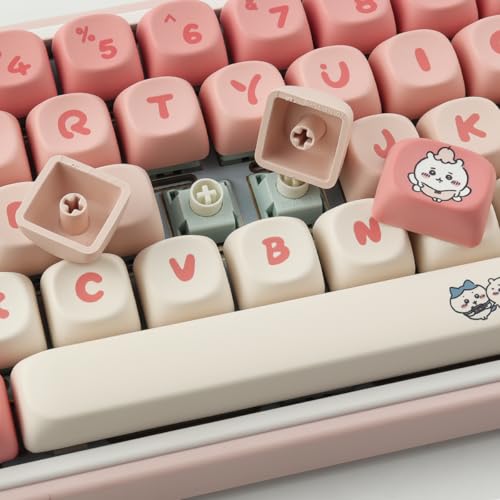 TYRIXKI PBT Keycaps 139 Keys MOA Profile Cute Keycaps Dye-Sublimation Pink Kawaii Anime Keycap Set Custom Keycap for Cherry Gateron MX Switches Mechanical Keyboards - Image 4