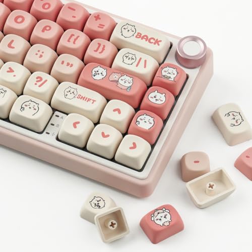 TYRIXKI PBT Keycaps 139 Keys MOA Profile Cute Keycaps Dye-Sublimation Pink Kawaii Anime Keycap Set Custom Keycap for Cherry Gateron MX Switches Mechanical Keyboards - Image 2