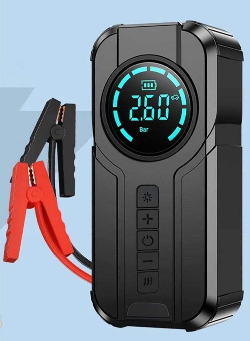 AGD Car Jump Starter 2500 mAh Car Jump Starter with built-in 150 PSI Air Compressor, Digital Display, LED Light, and Fast Charging, Perfect for Road Trips and Emergencies - Image 1