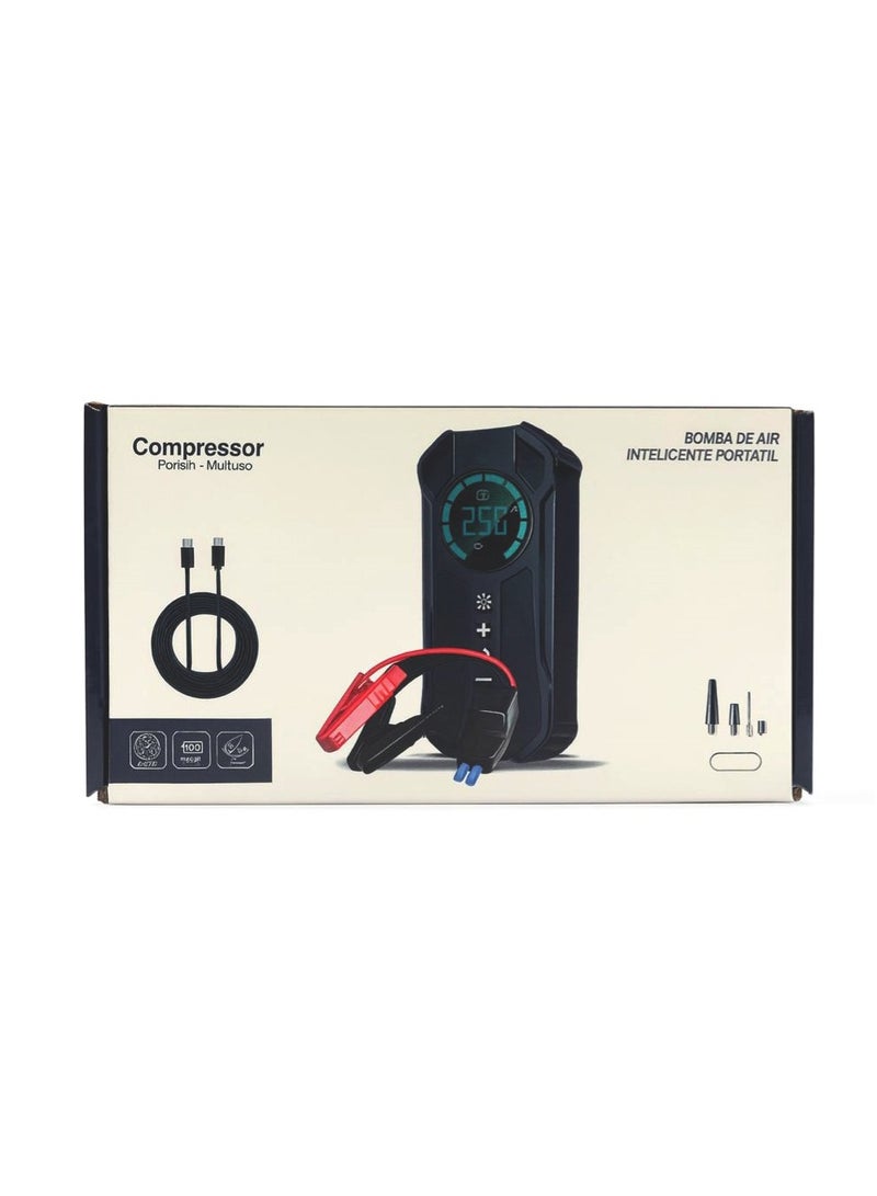 AGD Car Jump Starter 2500 mAh Car Jump Starter with built-in 150 PSI Air Compressor, Digital Display, LED Light, and Fast Charging, Perfect for Road Trips and Emergencies - Image 5