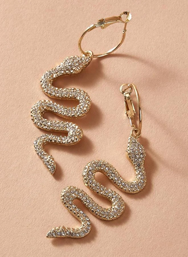 تايك تو Embellished Snake Dangle Earrings