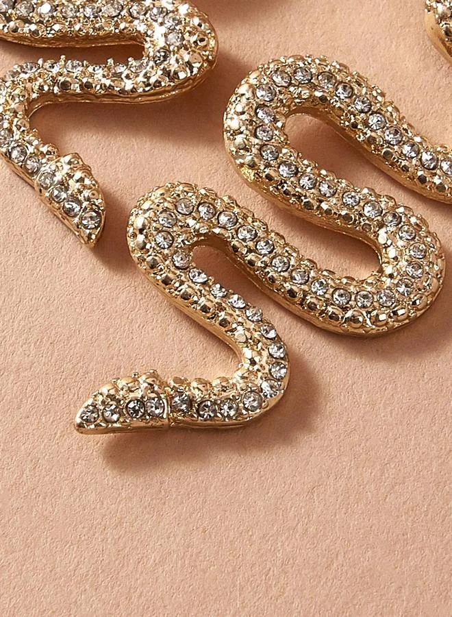 تايك تو Embellished Snake Dangle Earrings