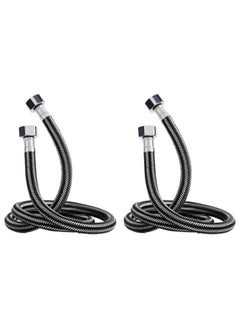 Braided Hose 2 Meter, 2 Pieces Stainless Steel Flexible Hot Cold Water Plumbing Inlet Pipe 1/2inch for Bathroom Kitchen Sink Toilet Taps Heaters (G1/2 X G1/2) Black - pzsku/ZB58A5CDF800021E03410Z/45/_/1707741776/362a3c0d-6539-43c9-9feb-13b32eb1dadb