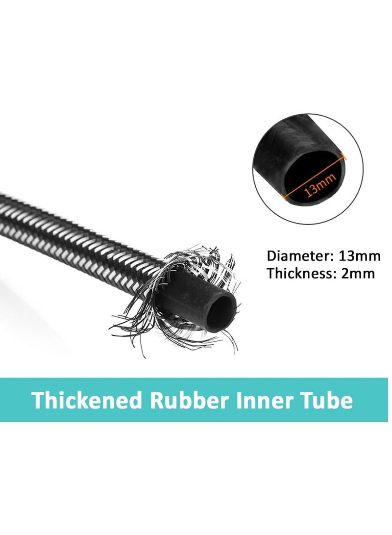 Rubik Braided Hose 2 Meter, 2 Pieces Stainless Steel Flexible Hot Cold Water Plumbing Inlet Pipe 1/2inch for Bathroom Kitchen Sink Toilet Taps Heaters (G1/2 X G1/2) Black - Image 5