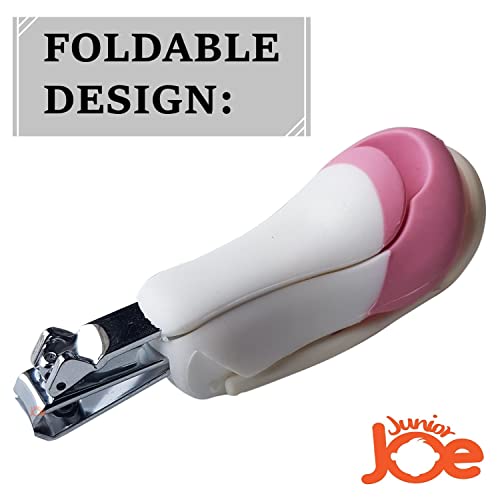 JUNIOR JOE Toddler Finger Nail Cutting Clipper with Magnifier Glass (Pink) - Image 2