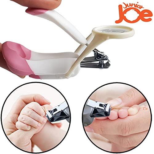 JUNIOR JOE Toddler Finger Nail Cutting Clipper with Magnifier Glass (Pink) - Image 5