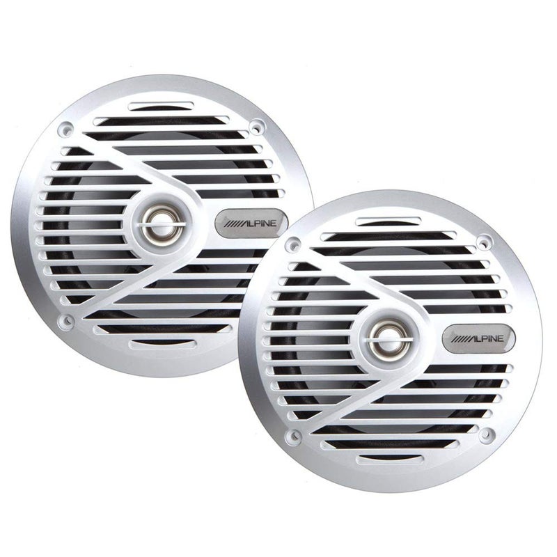 Alpine SPSM601 612 Marine Coaxial 2Way Speaker Silver Pair