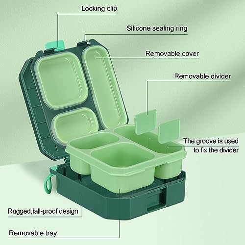 wiwens Bento Lunch Box for Kids with 12oz Soup Thermo Leak-Proof Lunch Food Container with 5 Compartment Thermo Hot Food Jar and Insulated Lunch Bag for Kid Toddler Girls Boys to School - Image 2
