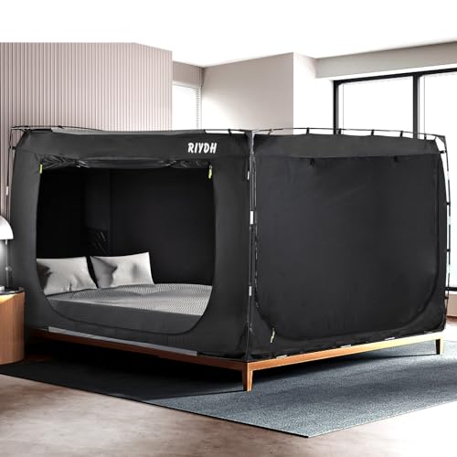 RIYDH Bed Tent Bed Canopy Queen Size Tents for Adult and Kids- Original Design Portable Dream Tent Indoor Sleeping Tents 80% Blackout with 3 Doors Breathable Big Space Tents - Image 1