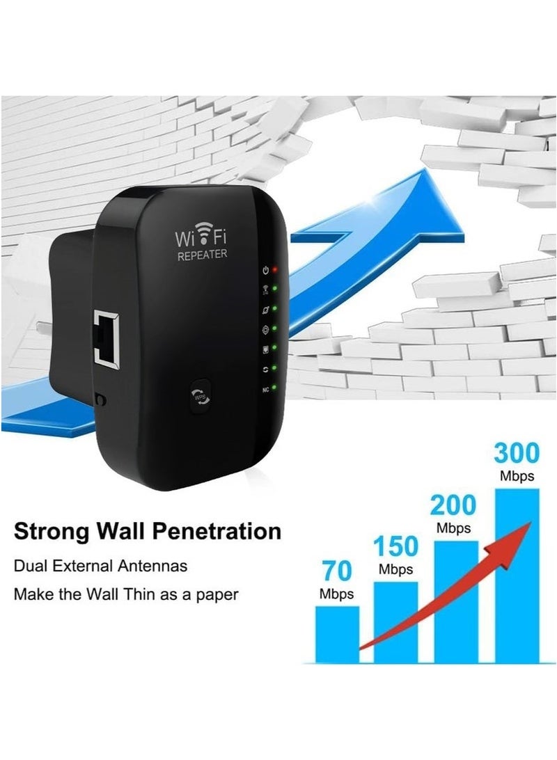 Best Wireless 300Mbps Wifi Router Range Extender Up to 5000sq（Black） - Image 3