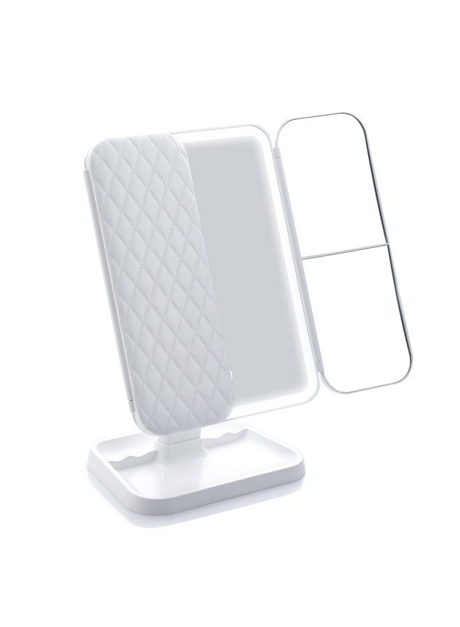 Miss Sweet Lighted Trifold Makeup Mirror Vanity Mirror With 1X 2X 3X Magnification (Pure White) - Image 2