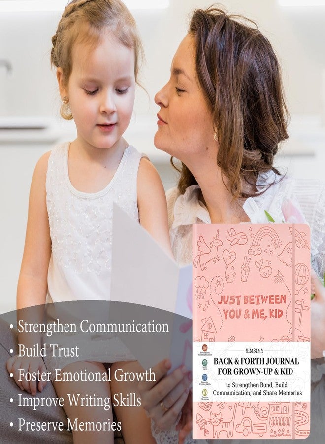 SIMSIMY Just Between You and Me,Kid - Back & Forth Journal for Adults & Kids, Grown-Up & Kid to Bond and Connect, Interactive Parent Child Journal with Creative Prompts for Conversations & Drawing, Gift for Girls/Boys, Daughters/Sons, Moms/Dads, Grandparents - Image 3