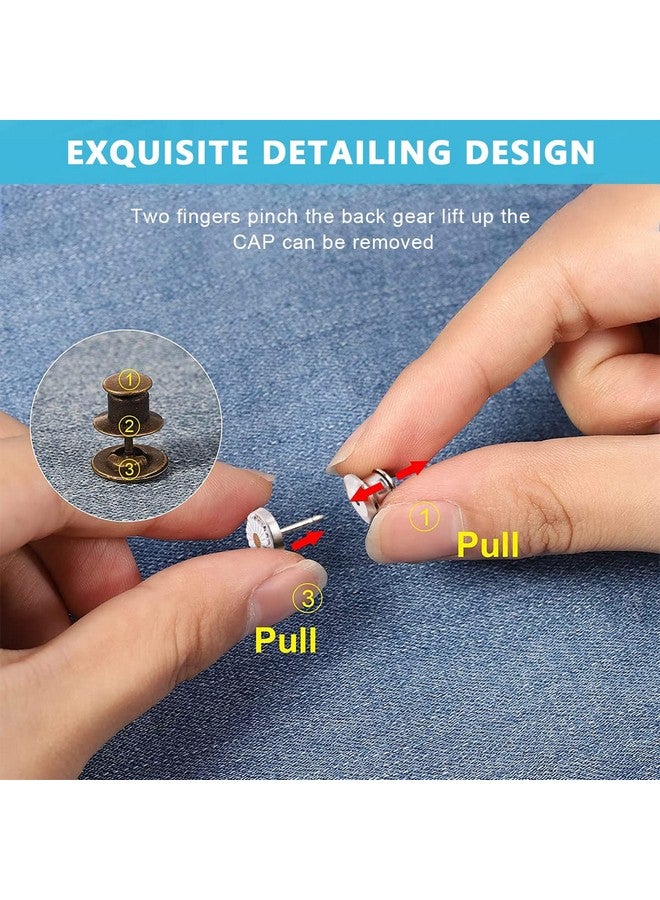 SANNIDHI® 4 Pairs Daisy Adjustable Waist Buckle for Pants, Instant Jean Button Pins Pants Size Adjuster Hook Buckles Buttons for Loose Jeans - Image 4