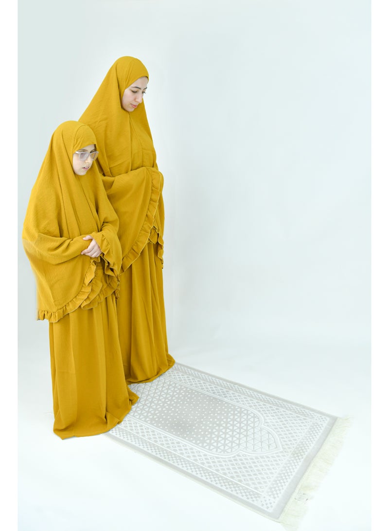 DAMAS COLLECTION Two Piece Islamic prayer dress for girls kids or women -Prayer Clothes for girls and Muslim Women-Prayer Abaya For women and girls kids- Umrah essentials for women -Prayer dress women - Image 2