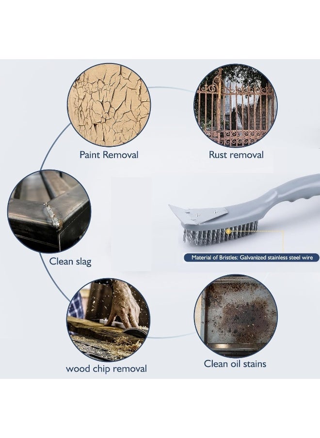 Biella Gi Wire Brush With Scraper: Heavy Duty Brushes For Welding Slag, Rust, Dust, And Paint Scrubbing  - Image 3