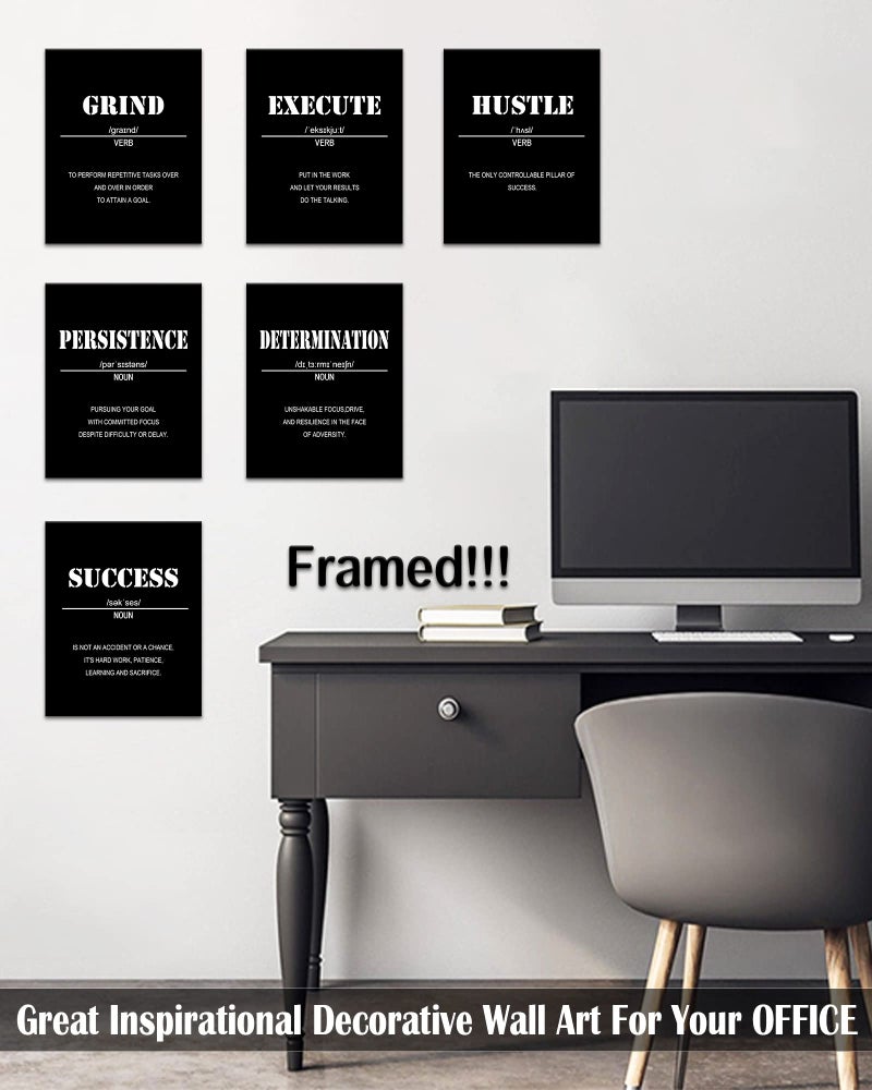 Drsoum Inspirational Office Wall Wall Art - اقتباسات تحفيزية لغرفة المعيشة - تشجيع ملصقات قماش لغرفة النوم - أقوال ديكور الجدران - 8 X10 × 6 أجهزة كمبيوتر (مؤطرة) - Image 4