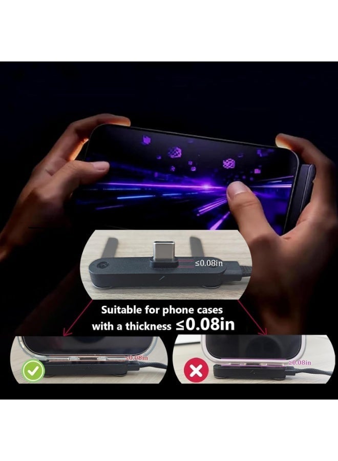 240W Type-C to Type-C Fast Charging Braided Data Cable with Foldable Phone Stand, 1.5m, 90° Angled Design - Image 2