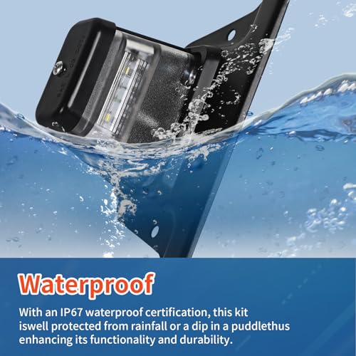 WUSHIXAN LED License Plate Light Waterproof 12V DC License Tag Light, Steel Bracket Mount with Holder Drainage Hole, 12V DC Waterproof Universal Submersible Tag Lamp for Car Semi Truck RV - Image 4