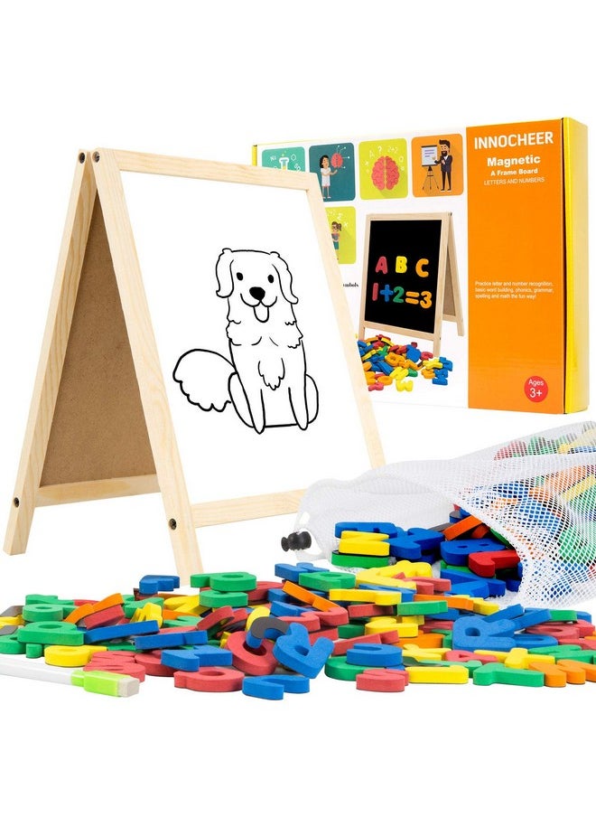 INNOCHEER Magnetic Letters And Numbers For Toddlers, Magnetic Board For Kids, Abc Alphabet Magnets, Educational Dry Erase Board - Whiteboard & Chalkboard For Toddlers 1-3 For Writing & Drawing  - Image 2